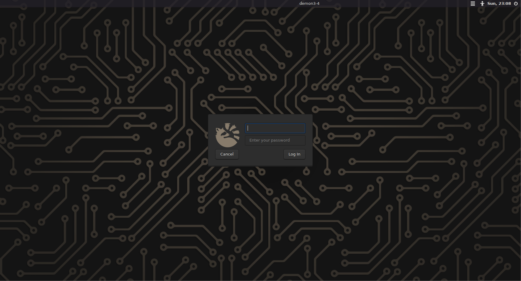 Demon Linux 3.4.x LightDM Screenshot