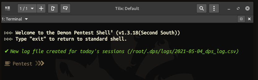 Demon Pentest Shell screenshot in Demon Linux 3.4.x